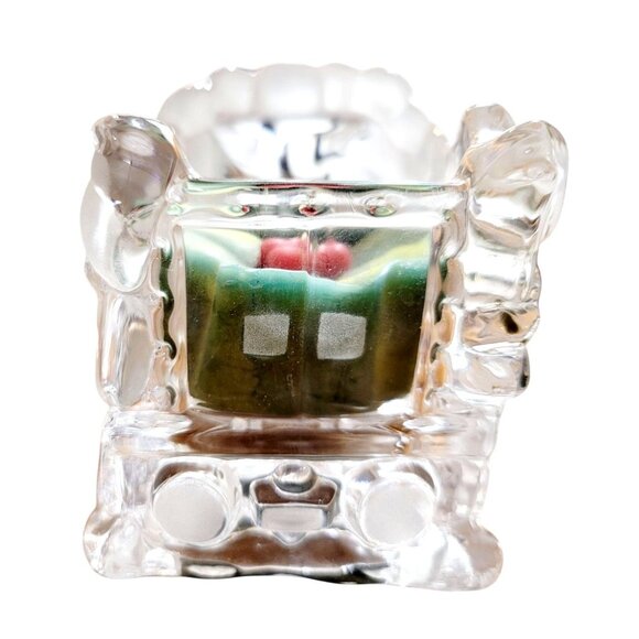 Gorham Christmas North Pole Express Santa Train Votive Lead Crystal from Germany - Picture 3 of 12